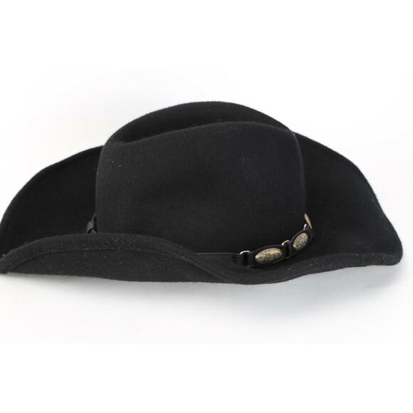 SCALA Black Wool Fedora Cowboy Western Hat One Size - Picture 9 of 12